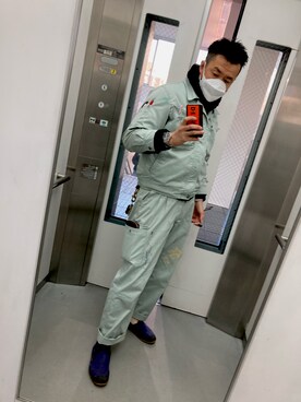 「仕事着のアイテム（その他パンツ、その他）」を使った、平 真ノ丞さん（メンズ・173cm）の冬コーディネート