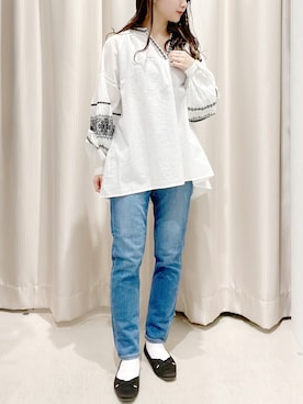 「テーパードデニム」｜makophithさん（レディース・153cm）の秋コーディネート