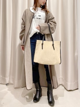 「ブーツイン」｜「アイテム（その他アウター）」を使った、makophithさん（レディース・153cm）の冬コーディネート