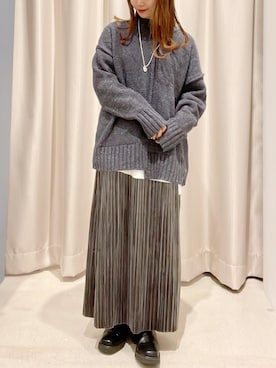 「ベロアプリーツスカート」｜makophithさん（レディース・153cm）の春コーディネート