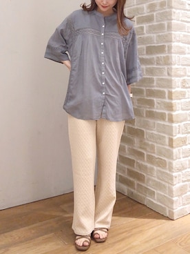 「幾何学柄」｜makophithさん（レディース・153cm）の夏コーディネート