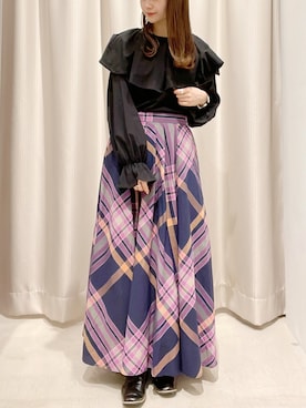 「フリル襟」｜makophithさん（レディース・153cm）の春コーディネート