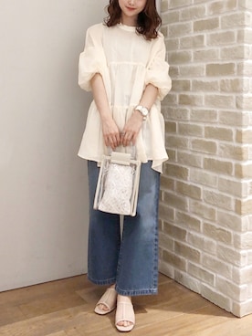 「ブラウス×デニム」｜makophithさん（レディース・153cm）の夏コーディネート