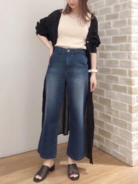 「earth music&ecology（アースミュージックアンドエコロジー）のアイテム（タンクトップ）」を使った、makophithさん（レディース・153cm）の夏コーディネート