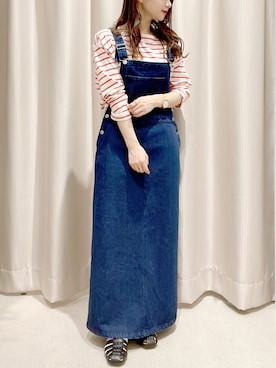 「AMERICAN HOLIC」｜「アイテム（ジャンパースカート）」を使った、makophithさん（レディース・153cm）の春コーディネート