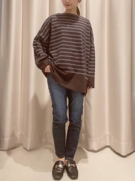 「パネルボーダー」｜makophithさん（レディース・153cm）の冬コーディネート