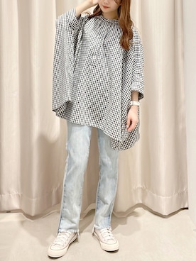 「フレアデニム」｜makophithさん（レディース・153cm）の夏コーディネート