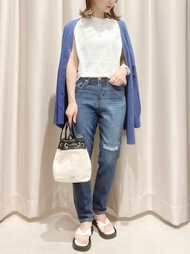 「テーパードデニム」｜makophithさん（レディース・153cm）の夏コーディネート