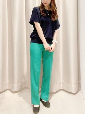 「袖フリル」｜「アイテム（アクセサリー）」を使った、makophithさん（レディース・153cm）の春コーディネート