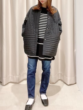 「ステッチ」｜「アイテム（その他アウター）」を使った、makophithさん（レディース・153cm）の冬コーディネート