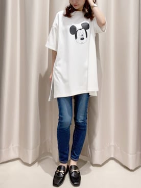 「ミッキー」｜「アイテム（ローファー）」を使った、makophithさん（レディース・153cm）の冬コーディネート