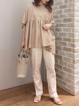 「earth music&ecology（アースミュージックアンドエコロジー）のアイテム（バッグ）」を使った、makophithさん（レディース・153cm）の秋コーディネート