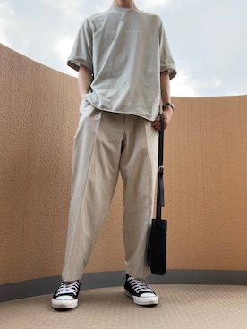 「PLST（プラステ）のアイテム（トップス）」を使った、ハヤタさん（メンズ・175cm）の夏コーディネート