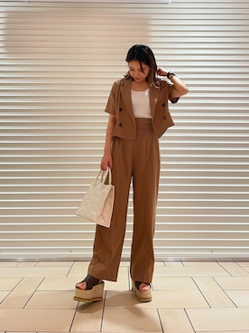 「アパレルスタッフ」｜「アイテム（ジャケット/アウター）」を使った、kaoriさん（レディース・160cm）の夏コーディネート
