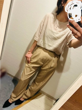 「GUコーデ」｜「アイテム（スリッポン）」を使った、Maさん（レディース・160cm）の春コーディネート