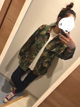 「コンバース ハイカット」｜Maさん（レディース・160cm）の秋コーディネート