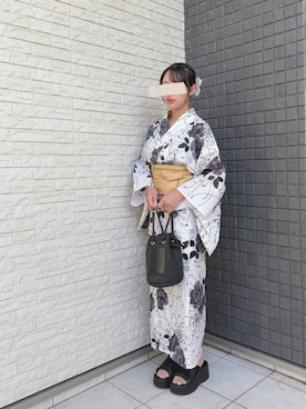 「アイテム（かごバッグ）」を使った、ha_koさん（キッズ・156cm）の夏コーディネート