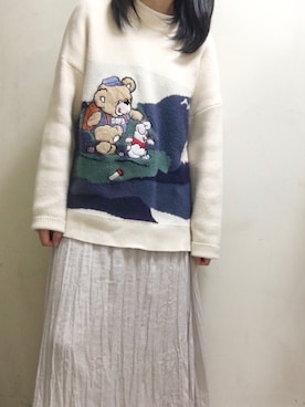 「HOOK（フック）のアイテム（ニット/セーター）」を使った、すずをとさん（レディース・158cm）の秋コーディネート