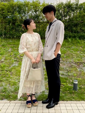 「カップル」｜「アイテム（ジャケット/アウター）」を使った、RICさん（メンズ・177cm）の夏コーディネート