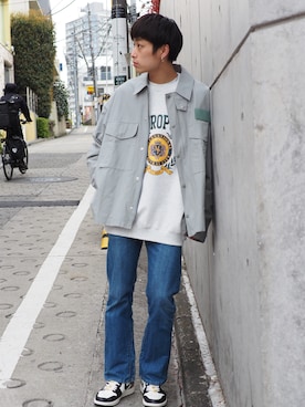 「BeAMS DOT（ビームスドット）のアイテム（ジャケット/アウター）」を使った、たなかさん（メンズ・172cm）の春コーディネート