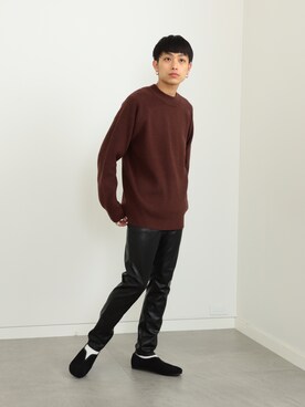 「BEAMS」｜「アイテム（スリッポン）」を使った、たなかさん（メンズ・172cm）の冬コーディネート