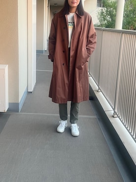 「UNIQLO（ユニクロ）のアイテム（トレンチコート）」を使った、lilyさん（レディース・166cm）の冬コーディネート