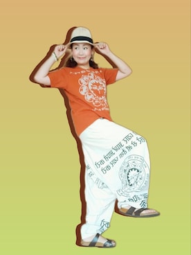 「チャイハネ（チャイハネ）のアイテム（パンツ）」を使った、michiyogaさん（レディース・159cm）の夏コーディネート