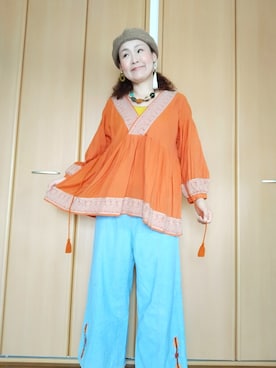 「チャイハネ（チャイハネ）のアイテム（ハンチング/ベレー帽）」を使った、michiyogaさん（レディース・159cm）の春コーディネート