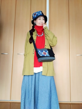 「チャイハネ（チャイハネ）のアイテム（バッグ）」を使った、michiyogaさん（レディース・159cm）の冬コーディネート
