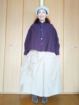「チャイハネ（チャイハネ）のアイテム（ハンチング/ベレー帽）」を使った、michiyogaさん（レディース・159cm）の春コーディネート
