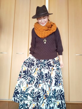 「チャイハネ（チャイハネ）のアイテム（スカート）」を使った、michiyogaさん（レディース・159cm）の冬コーディネート