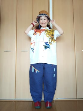 「チャイハネ（チャイハネ）のアイテム（スリッポン）」を使った、michiyogaさん（レディース・159cm）の春コーディネート
