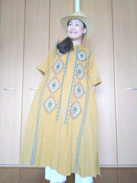 「チャイハネ（チャイハネ）のアイテム（ワンピース）」を使った、michiyogaさん（レディース・159cm）の秋コーディネート