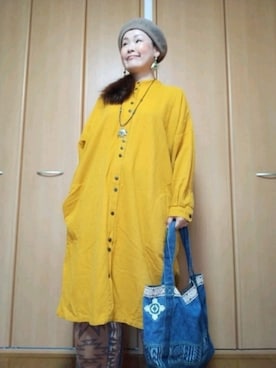 「チャイハネ（チャイハネ）のアイテム（バッグ）」を使った、michiyogaさん（レディース・159cm）の秋コーディネート