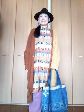 「チャイハネ（チャイハネ）のアイテム（バッグ）」を使った、michiyogaさん（レディース・159cm）の冬コーディネート