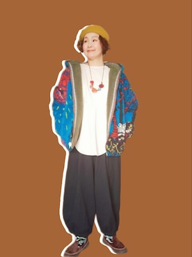 「チャイハネ（チャイハネ）のアイテム（ジャケット/アウター）」を使った、michiyogaさん（レディース・159cm）の冬コーディネート