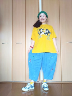 「チャイハネ（チャイハネ）のアイテム（ハンチング/ベレー帽）」を使った、michiyogaさん（レディース・159cm）の春コーディネート