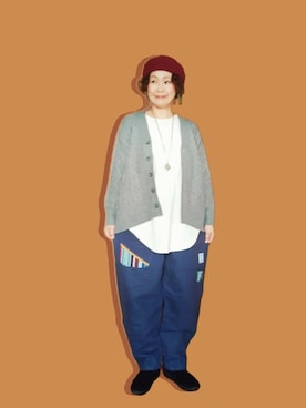 「チャイハネ（チャイハネ）のアイテム（ハンチング/ベレー帽）」を使った、michiyogaさん（レディース・159cm）の冬コーディネート