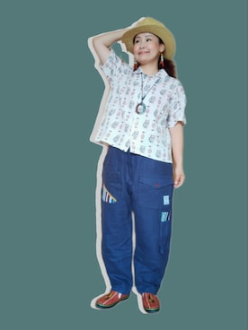 「チャイハネ（チャイハネ）のアイテム（スリッポン）」を使った、michiyogaさん（レディース・159cm）の夏コーディネート