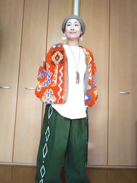 「チャイハネ（チャイハネ）のアイテム（その他アウター）」を使った、michiyogaさん（レディース・159cm）の冬コーディネート