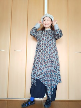 「チャイハネ（チャイハネ）のアイテム（ハンチング/ベレー帽）」を使った、michiyogaさん（レディース・159cm）の春コーディネート