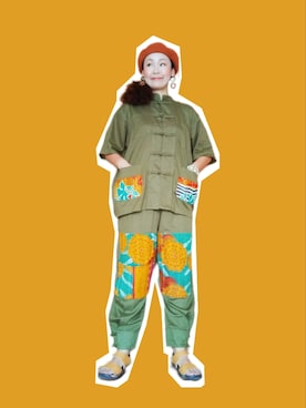 「チャイハネ（チャイハネ）のアイテム（ハンチング/ベレー帽）」を使った、michiyogaさん（レディース・159cm）の夏コーディネート