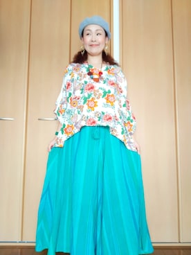 「チャイハネ（チャイハネ）のアイテム（ハンチング/ベレー帽）」を使った、michiyogaさん（レディース・159cm）の春コーディネート