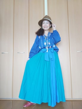 「チャイハネ（チャイハネ）のアイテム（その他トップス）」を使った、michiyogaさん（レディース・159cm）の春コーディネート