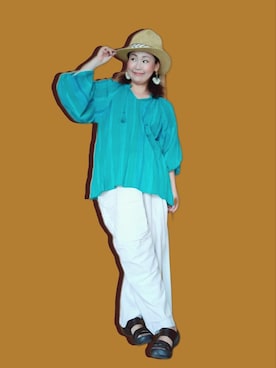 「チャイハネ（チャイハネ）のアイテム（その他トップス）」を使った、michiyogaさん（レディース・159cm）の夏コーディネート