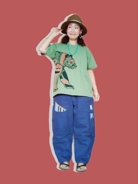 「チャイハネ（チャイハネ）のアイテム（パンツ）」を使った、michiyogaさん（レディース・159cm）の夏コーディネート