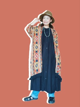 「チャイハネ（チャイハネ）のアイテム（ワンピース/ドレス）」を使った、michiyogaさん（レディース・159cm）の夏コーディネート