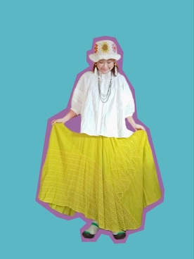 「チャイハネ（チャイハネ）のアイテム（スカート）」を使った、michiyogaさん（レディース・159cm）の秋コーディネート