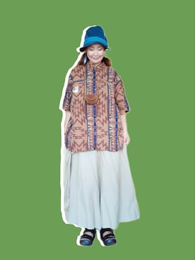 「チャイハネ（チャイハネ）のアイテム（パンツ）」を使った、michiyogaさん（レディース・159cm）の秋コーディネート