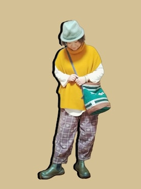 「チャイハネ（チャイハネ）のアイテム（バッグ）」を使った、michiyogaさん（レディース・159cm）の冬コーディネート